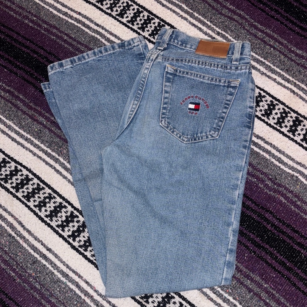 Tommy Hilfiger Light Blue Boot Cut Jeans with Back Pocket Logo